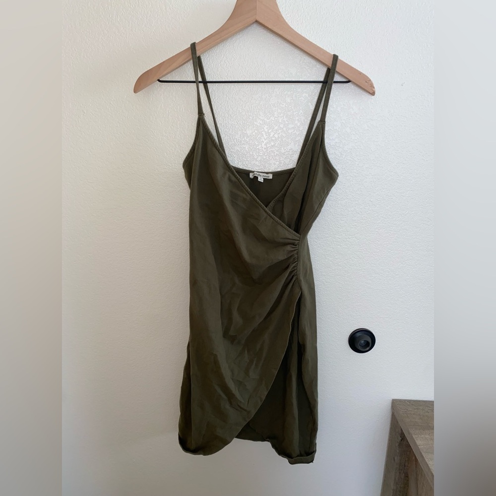 Charlotte Russe Khaki Mini Wrap Dress